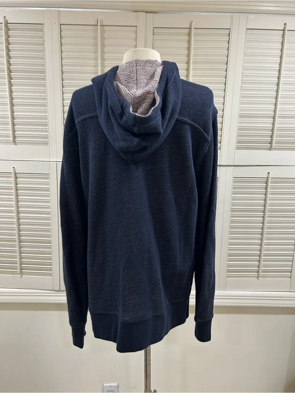 Banana Republic Men's Navy Hooded Zip Sweater